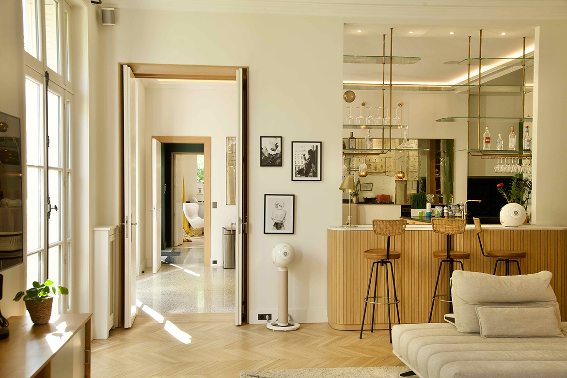Appartement en enfilade sur rez de jardin