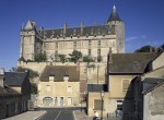 Château de Châteaudun, aile Dunois, façade sur jardin vue depuis la ville en contrebas