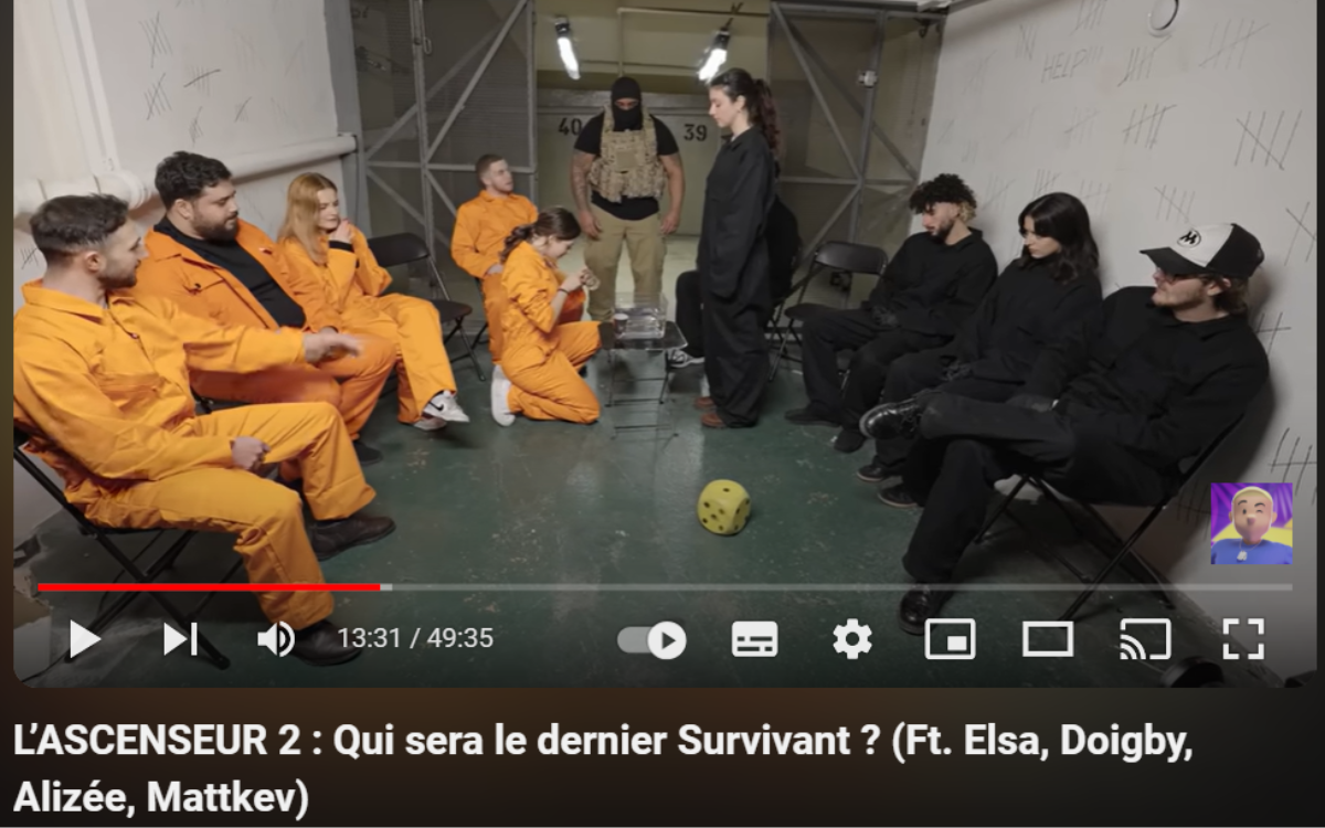 Vidéo YouTube – L’ASCENSEUR 2 : Qui sera le dernier Survivant ? (Ft. Elsa, Doigby, Alizée, Mattkev)